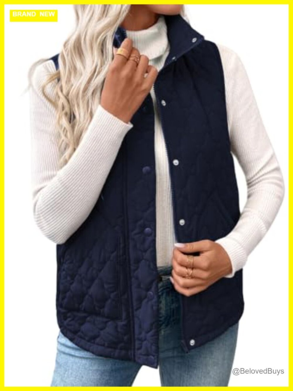 Quilted Puffer Vest Lightweight Sleeveless Zip Up Cold Weather